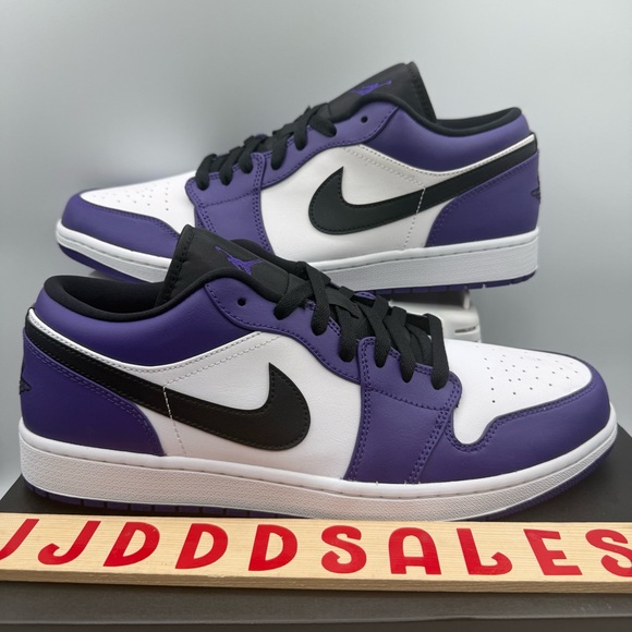 Nike Air Jordan 1 Low Court Purple White 553558-500 Men’s Sz 13 NIB